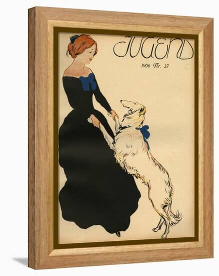 Lady Dance with Dog-null-Framed Premier Image Canvas