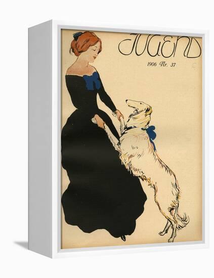 Lady Dance with Dog-null-Framed Premier Image Canvas