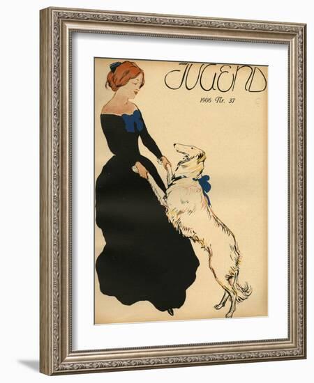 Lady Dance with Dog-null-Framed Photographic Print