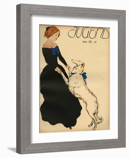 Lady Dance with Dog-null-Framed Photographic Print