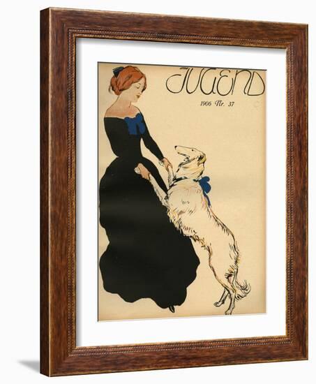 Lady Dance with Dog-null-Framed Photographic Print