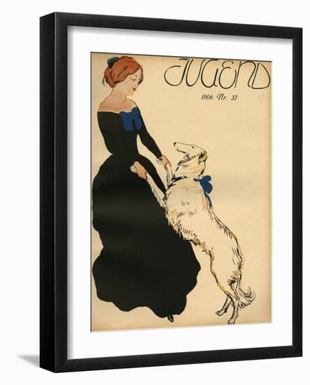 Lady Dance with Dog-null-Framed Photographic Print