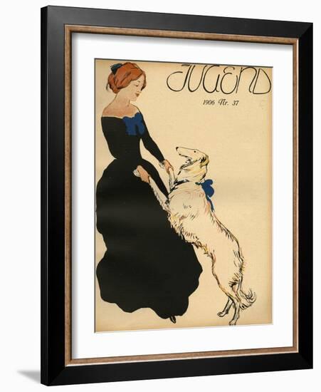 Lady Dance with Dog-null-Framed Photographic Print