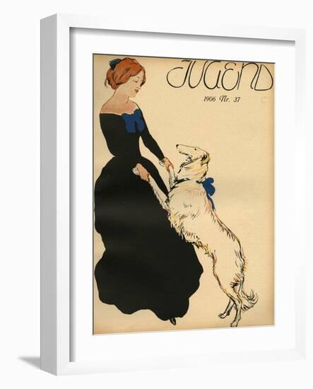 Lady Dance with Dog-null-Framed Photographic Print