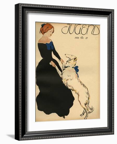 Lady Dance with Dog-null-Framed Photographic Print