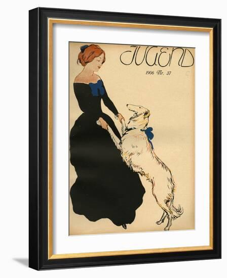 Lady Dance with Dog-null-Framed Photographic Print