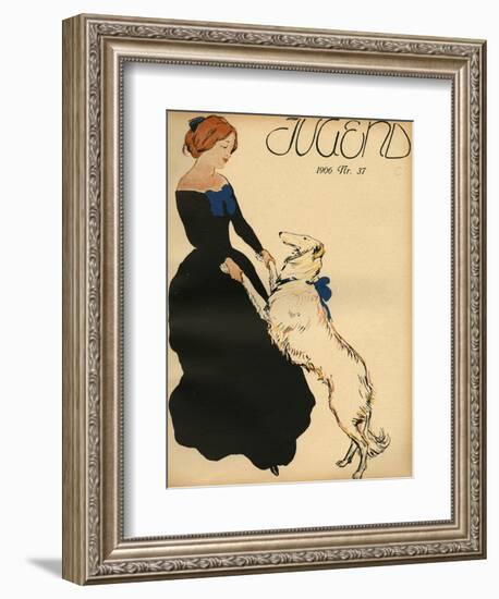 Lady Dance with Dog--Framed Photographic Print