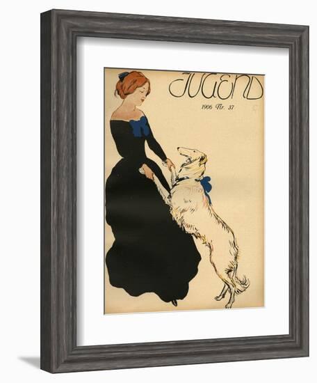 Lady Dance with Dog-null-Framed Photographic Print