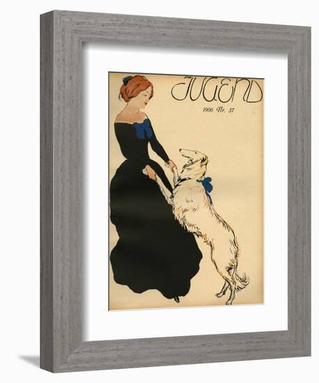 Lady Dance with Dog-null-Framed Photographic Print