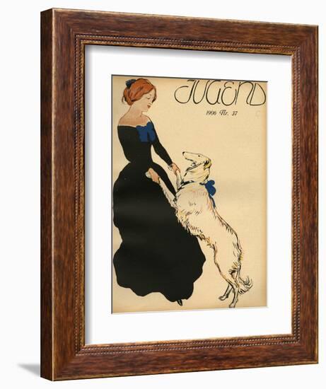 Lady Dance with Dog-null-Framed Photographic Print