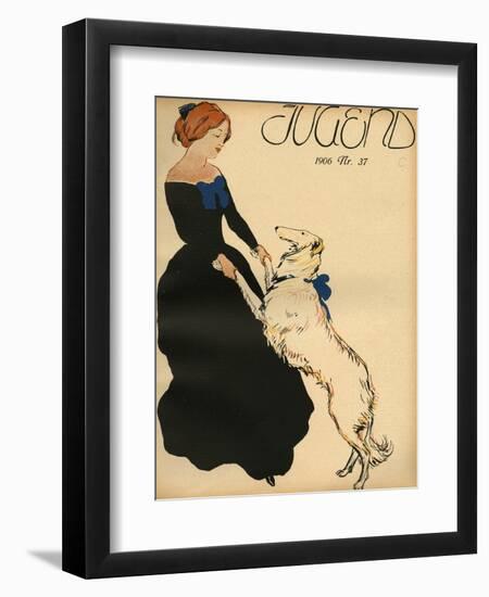 Lady Dance with Dog-null-Framed Photographic Print