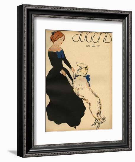 Lady Dance with Dog-null-Framed Photographic Print