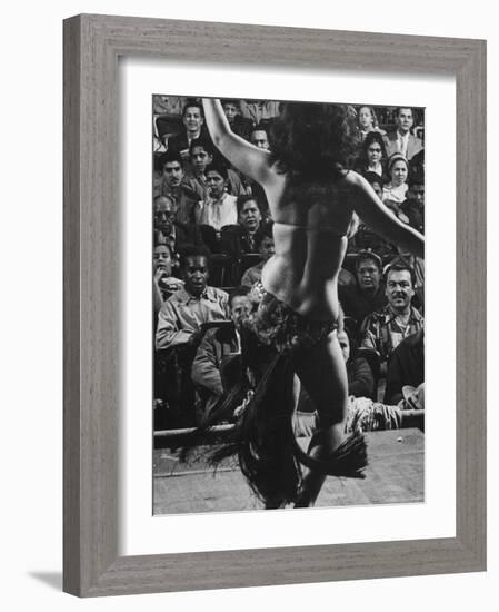 Lady Dancing a Tahitian Dance in Manhattan Night Club-Yale Joel-Framed Photographic Print
