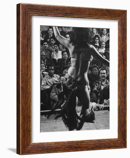 Lady Dancing a Tahitian Dance in Manhattan Night Club-Yale Joel-Framed Photographic Print