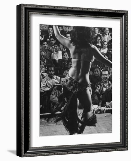 Lady Dancing a Tahitian Dance in Manhattan Night Club-Yale Joel-Framed Photographic Print