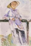 Girl Leaning on a Gate-Lady Edna Clarke Hall-Giclee Print