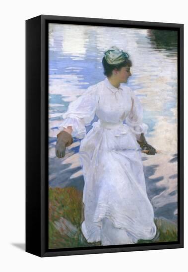 Lady Fishing - Mrs Ormond-John Singer Sargent-Framed Premier Image Canvas
