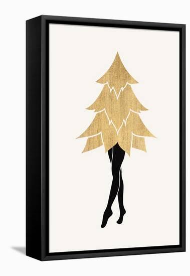 Lady Gaga at Christmas (Vers.1)-Kubistika-Framed Premier Image Canvas