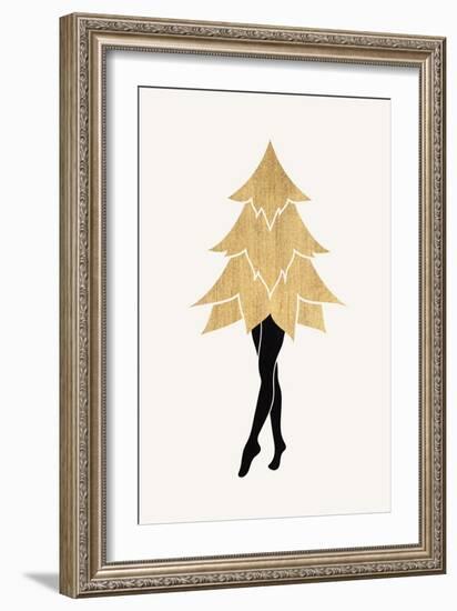 Lady Gaga at Christmas (Vers.1)-Kubistika-Framed Giclee Print