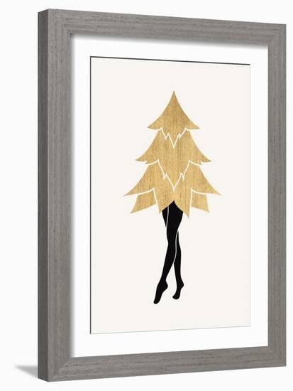 Lady Gaga at Christmas (Vers.1)-Kubistika-Framed Giclee Print