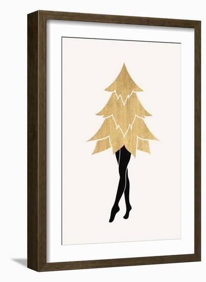 Lady Gaga at Christmas (Vers.1)-Kubistika-Framed Giclee Print