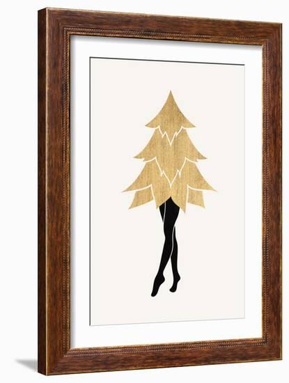 Lady Gaga at Christmas (Vers.1)-Kubistika-Framed Giclee Print