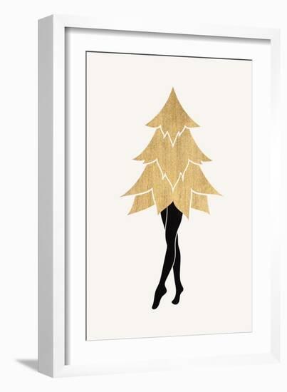 Lady Gaga at Christmas (Vers.1)-Kubistika-Framed Giclee Print