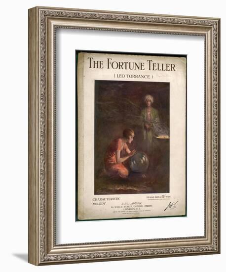 Lady Gazes into a Crystal Ball-J.h. Larway-Framed Art Print