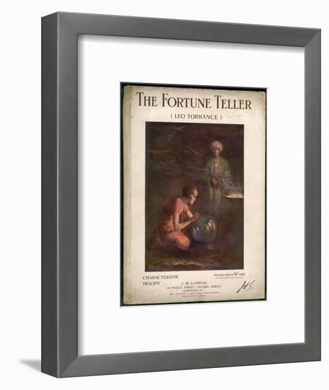 Lady Gazes into a Crystal Ball-J.h. Larway-Framed Art Print