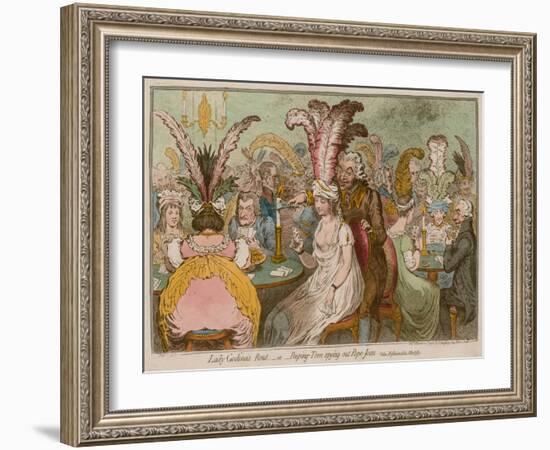Lady Godina's Rout, Or, Peeping-Tom Spying Out Pope-Joan-James Gillray-Framed Giclee Print