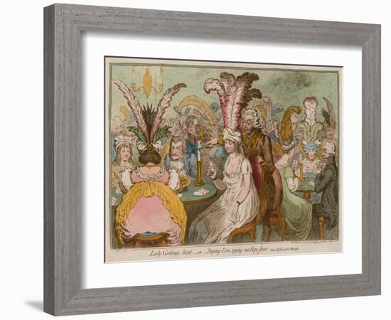 Lady Godina's Rout, Or, Peeping-Tom Spying Out Pope-Joan-James Gillray-Framed Giclee Print