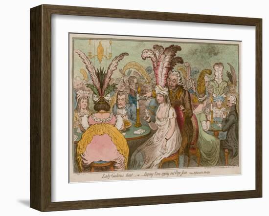 Lady Godina's Rout, Or, Peeping-Tom Spying Out Pope-Joan-James Gillray-Framed Giclee Print