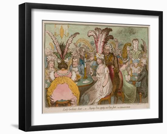 Lady Godina's Rout, Or, Peeping-Tom Spying Out Pope-Joan-James Gillray-Framed Giclee Print