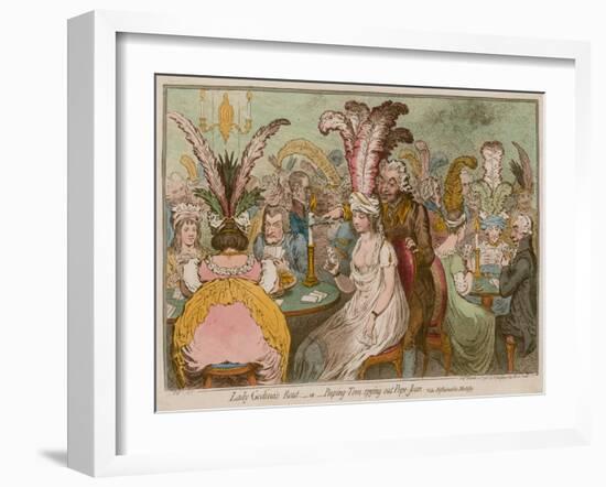 Lady Godina's Rout, Or, Peeping-Tom Spying Out Pope-Joan-James Gillray-Framed Giclee Print