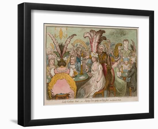 Lady Godina's Rout, Or, Peeping-Tom Spying Out Pope-Joan-James Gillray-Framed Giclee Print