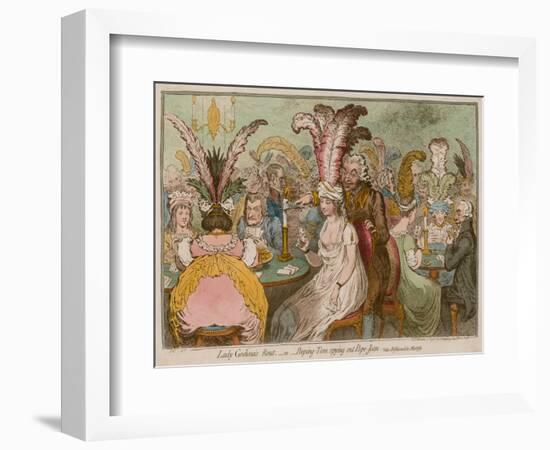 Lady Godina's Rout, Or, Peeping-Tom Spying Out Pope-Joan-James Gillray-Framed Giclee Print