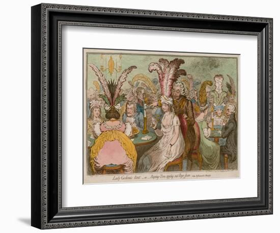 Lady Godina's Rout, Or, Peeping-Tom Spying Out Pope-Joan-James Gillray-Framed Giclee Print