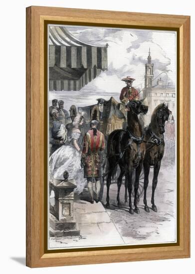 Lady Going Out During 'The London Season, 1856-Edmund Morin-Framed Premier Image Canvas