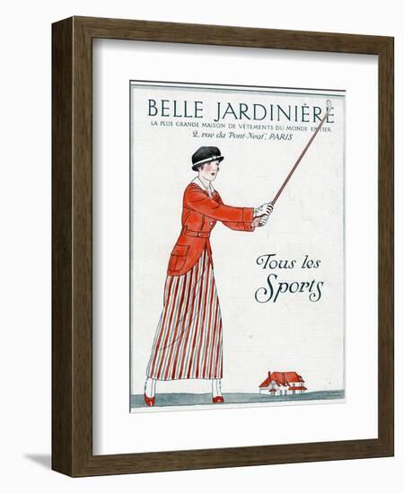 Lady Golfer 1914-Bernard Boutet De Monvel-Framed Photographic Print