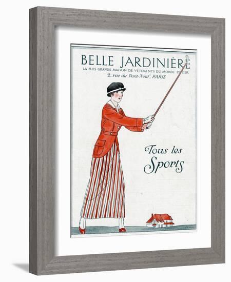 Lady Golfer 1914-Bernard Boutet De Monvel-Framed Photographic Print