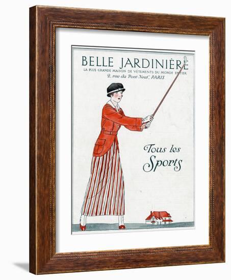 Lady Golfer 1914-Bernard Boutet De Monvel-Framed Photographic Print