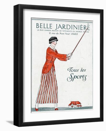 Lady Golfer 1914-Bernard Boutet De Monvel-Framed Photographic Print