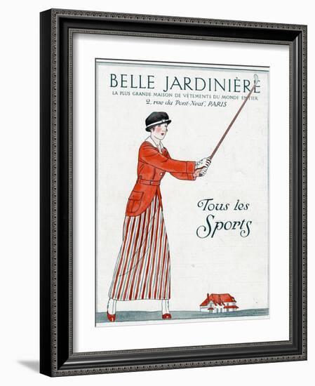 Lady Golfer 1914-Bernard Boutet De Monvel-Framed Photographic Print