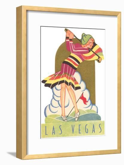Lady Golfer in Las Vegas, Nevada-null-Framed Art Print