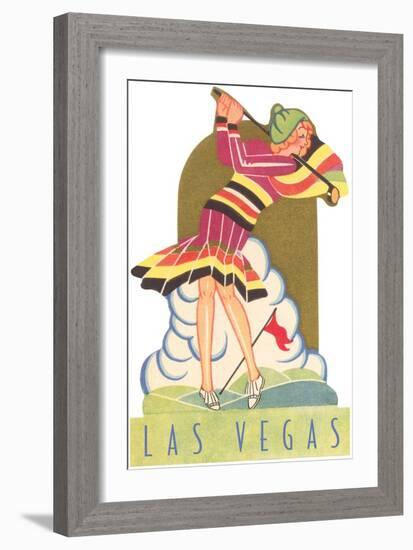 Lady Golfer in Las Vegas, Nevada-null-Framed Art Print