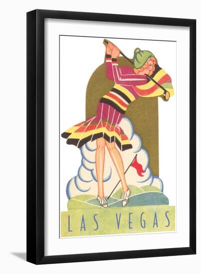 Lady Golfer in Las Vegas, Nevada-null-Framed Art Print