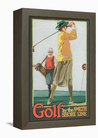 Lady Golfer-null-Framed Stretched Canvas
