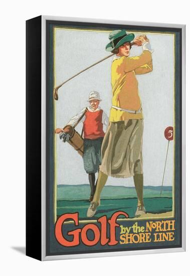 Lady Golfer-null-Framed Stretched Canvas