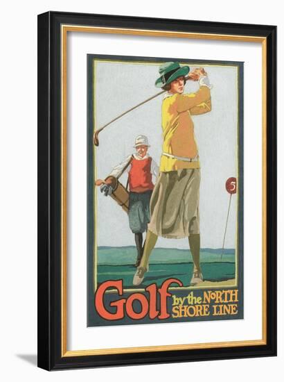 Lady Golfer-null-Framed Art Print