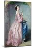 Lady Holding Flowers in Her Petticoat-Augustus Jules Bouvier-Mounted Giclee Print